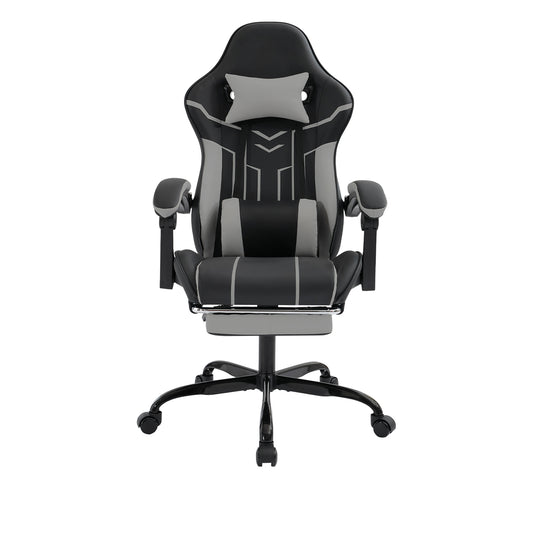 Gaming Chair, Computer Chair Ergonomic Chair with Footrest Office Chair Ergonomic Computer Chair with Lumbar Backrest Blackgray