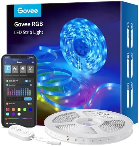 Govee Smart RGB LED Strip Lights 16.4Ft, Work with Alexa, Google Assistant