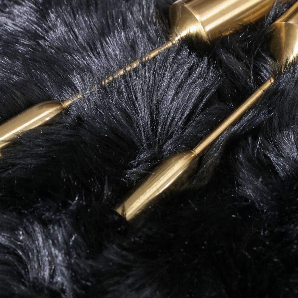 2X3 Faux Fur Rug - Black Faux Sheepskin Shaggy Small Carpet Plush Chair Cover, Soft Suede Backing Machine Washable Floor Mat for Bedroom