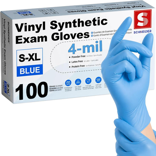 Medical Nitrile/Vinyl Blend Exam Gloves, Black Disposable, 4 Mil