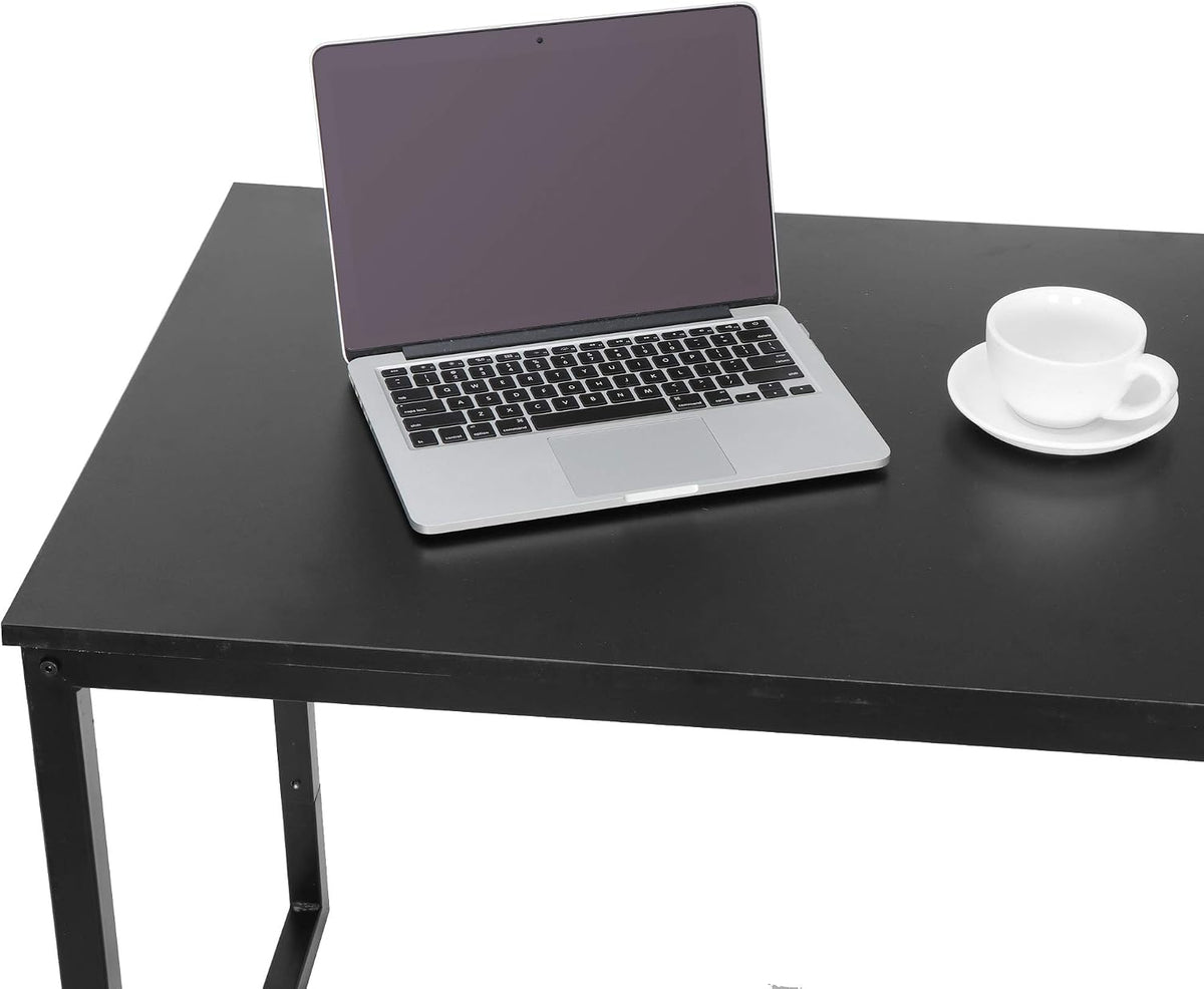 Modern Simple Office Desk - 55 Inch Gaming & Writing Desk, Black
