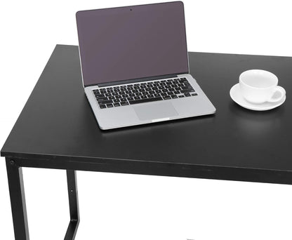 Modern Simple Office Desk - 55 Inch Gaming & Writing Desk, Black