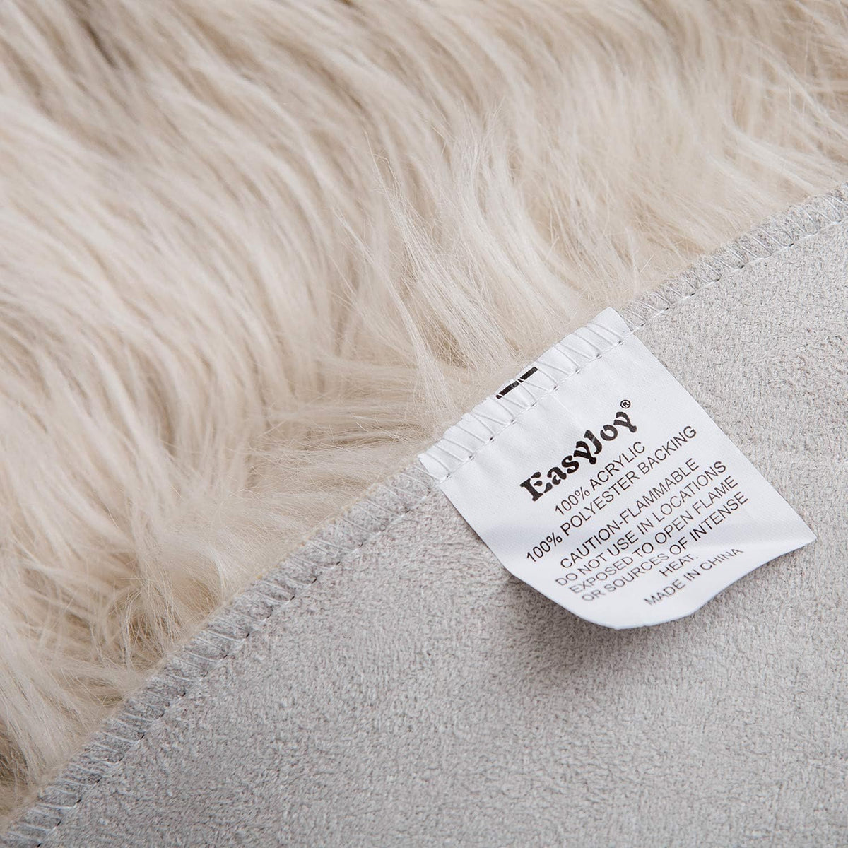 Ultra Soft Fluffy/Fuzzy Shaggy Area Rug Faux Fur Chair Cover Seat Pad for Bedroom Floor Sofa Living Room (2 X 6 Ft Sheepskin, Beige)