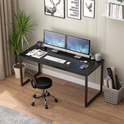 Modern Simple Office Desk - 55 Inch Gaming & Writing Desk, Black