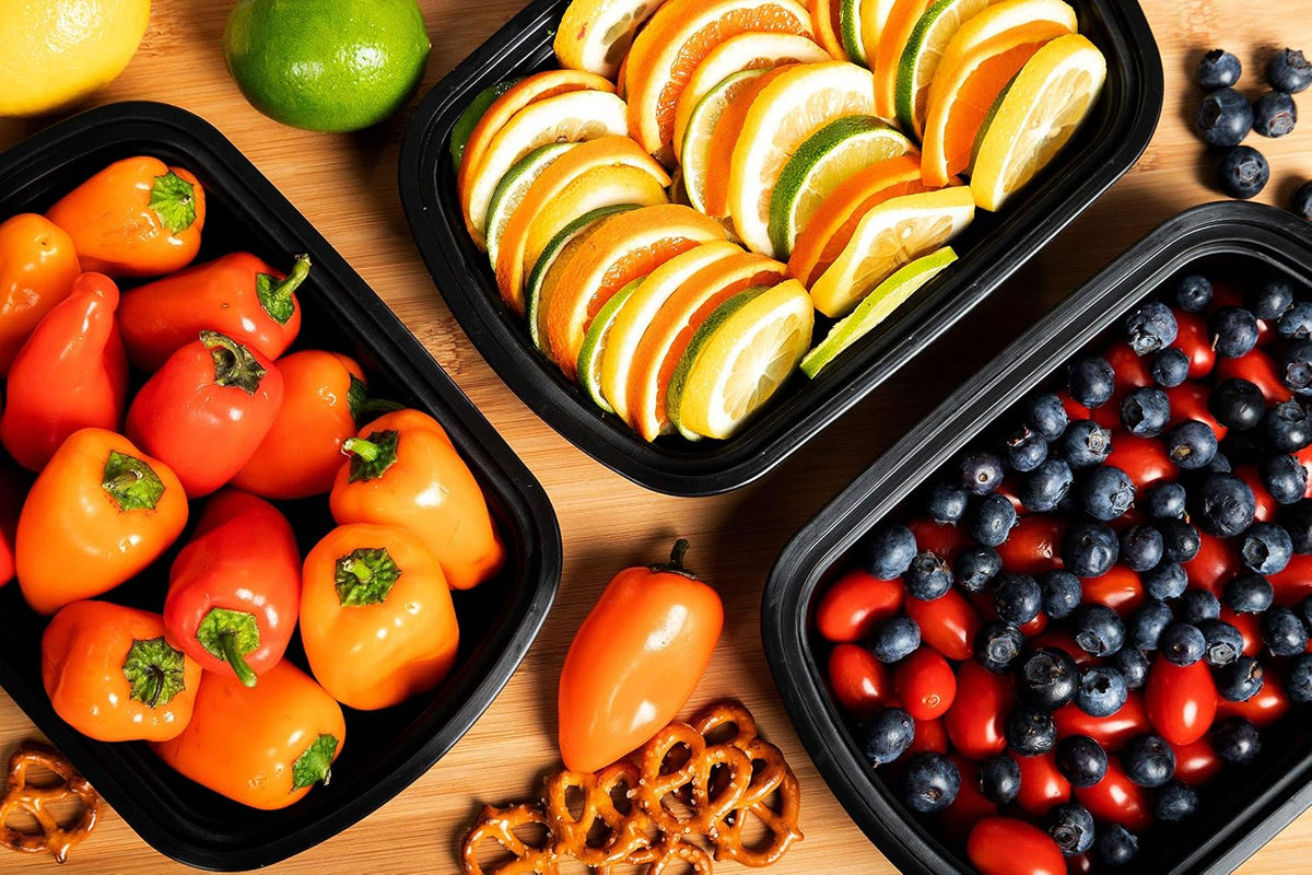 Meal Prep Container Reusable with Lids [25 Set] 24Oz. Ideal-Food Prep Containers, Food Storage Bento Box, Portion Control | Stackable | Microwave | Dishwasher | Freezer Safe