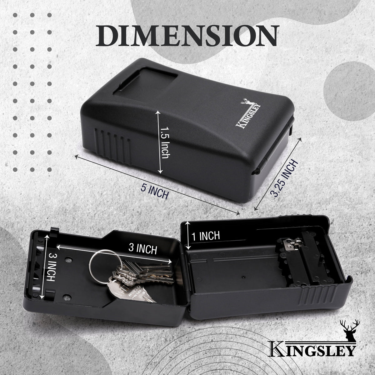 Weatherproof Key Lock Box, Wall Mount, 4-Digit Combination, Large Capacity for Spare Keys