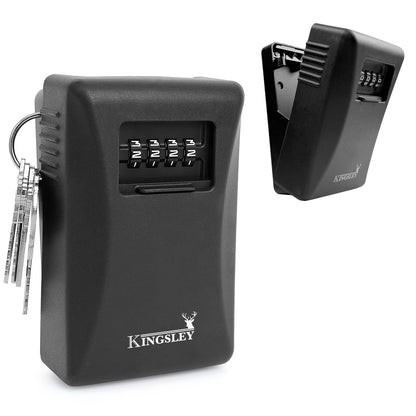 Weatherproof Key Lock Box, Wall Mount, 4-Digit Combination, Large Capacity for Spare Keys