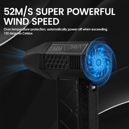 Handheld Electric Air Duster Brushless Motor 130000 RPM Violent Blower Mini Turbo Jet Fan Wind Speed 52M/S Car Keyboard Cleaning
