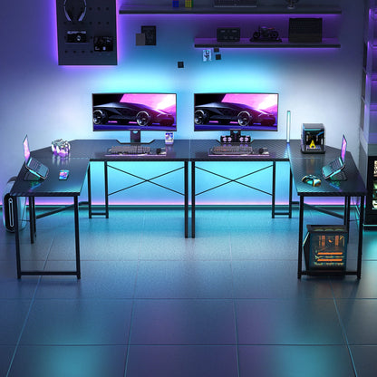 Computer Desk L Shaped, 51 Inch Reversible L Shaped Desk, Gaming Desk, Corner Desk, Gaming Table, Black