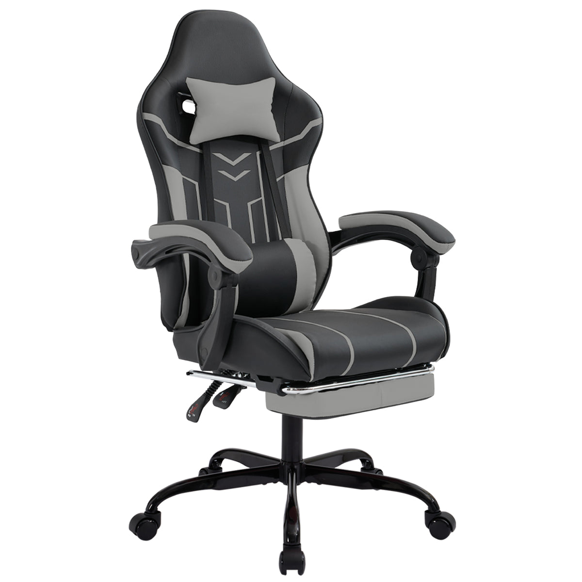 Gaming Chair, Computer Chair Ergonomic Chair with Footrest Office Chair Ergonomic Computer Chair with Lumbar Backrest Blackgray